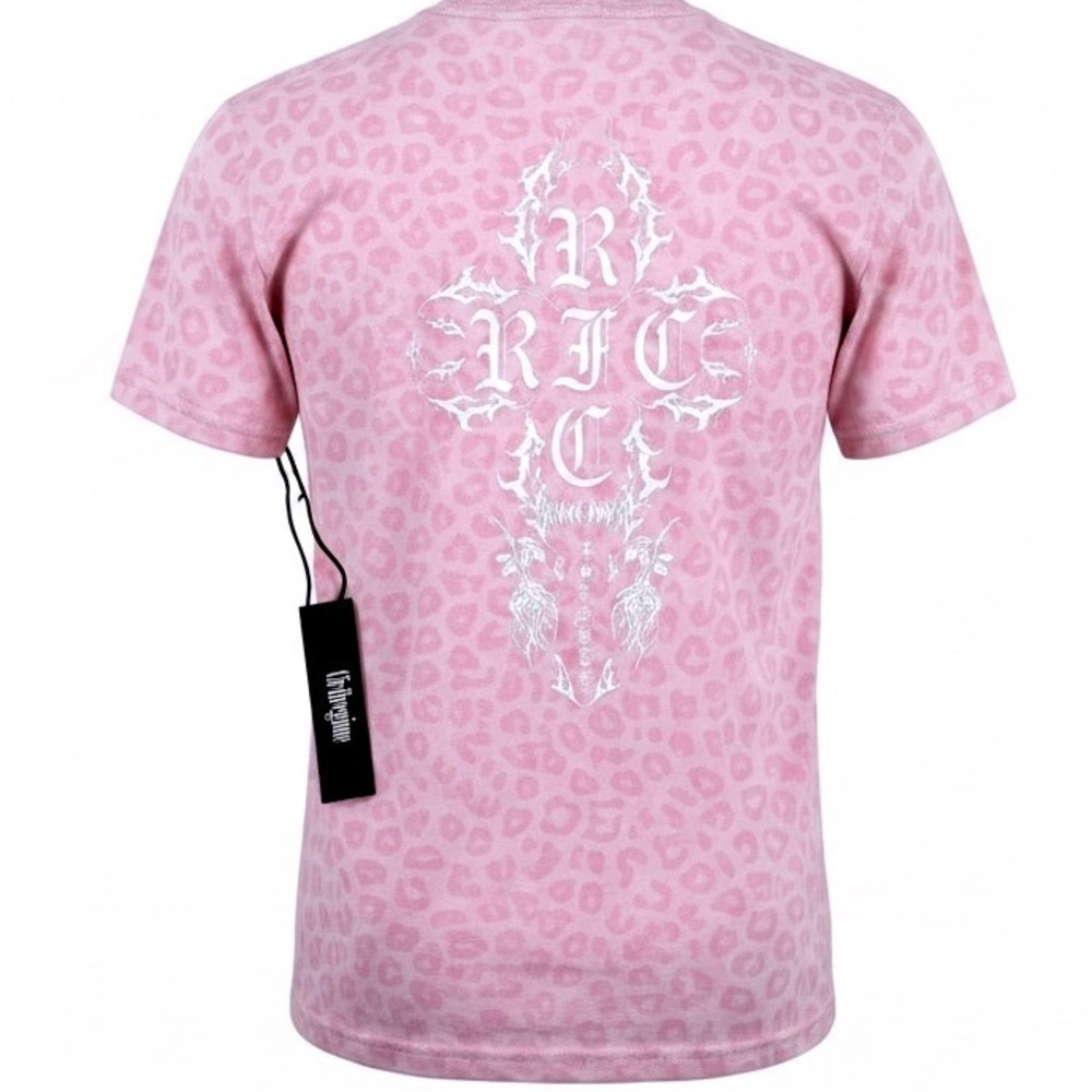 Civil Regime Thorns With Grace Baby Tee Pink Cheetah CRWW029-1636-618-L Womens L